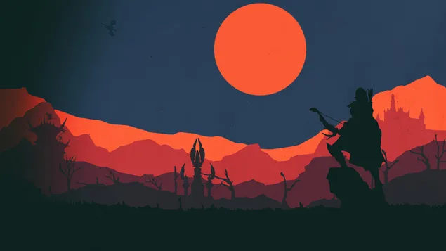 Sylvanas Windrunner (Minimalistische Kunst) - World of Warcraft (WoW) 4K achtergrond