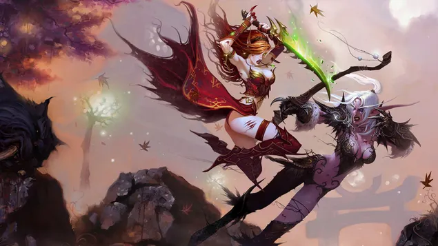 sylvanas windrunner vs. valeera sanguinar - world of warcraft (wow) eroflueden