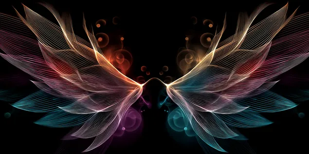 krahe drite abstrakte simetrike ne stilin e artit me vija te ndricuara shkarkim