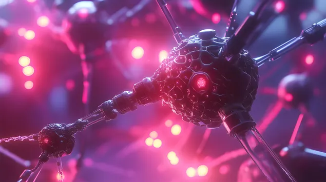 Sintetiese weefsel verbeter met nanotegnologie-bots 8K muurpapier