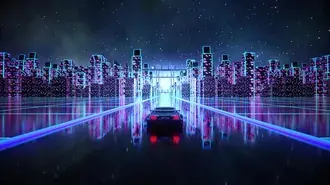 Synthwave City Car 4K pozadina