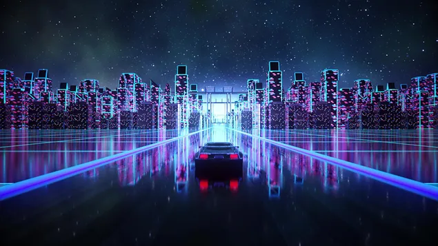 Synthwave City Car
