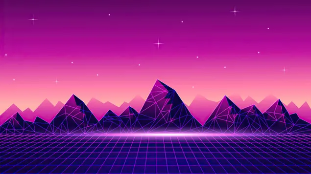 Synthwave Mountain Night