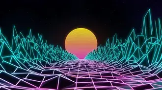 Tapeta Synthwave Retrowave Abstrakt 4K