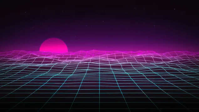 Synthwave Retroave Grid 4K טפט