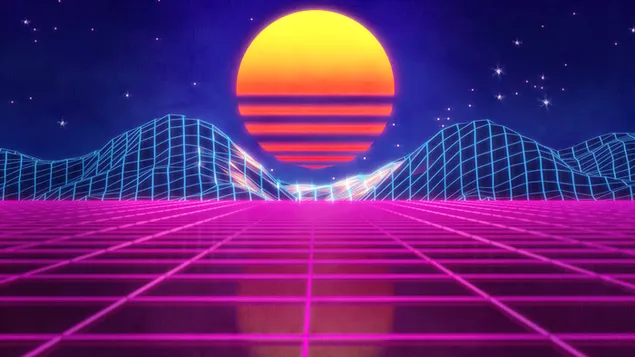 Synthwave Retrowave Zonnerooster
