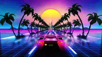 Tapeta Synthwave sportovní vůz Lamborghini 4K