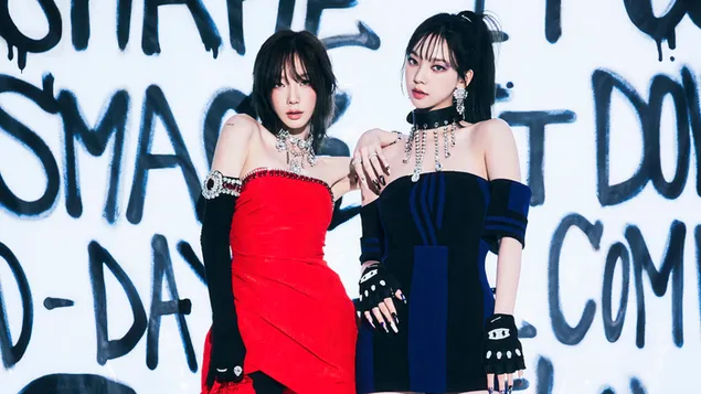 taeyeon med karina | girls on top (got the beat - supergroup) - stamp on it mv shoot nedlasting