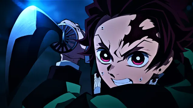 Tanjiro kamado atacando - cazador de demonios
