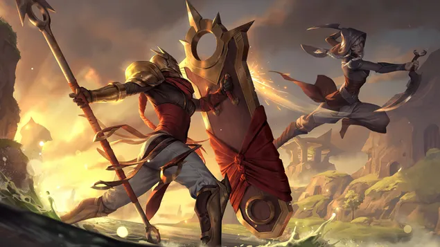 Tapeta Targon Shieldbearer 'Solari' (Legends of Runeterra) - League of Legends (LOL) 4K