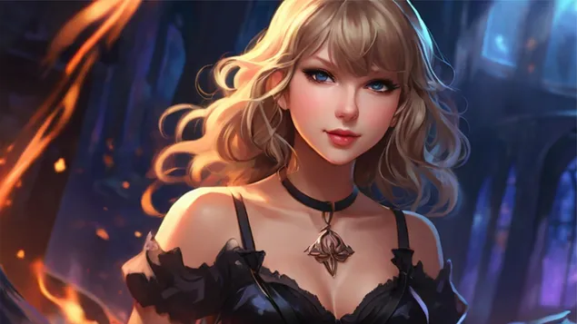 Versi anime Taylor Swift 8K wallpaper