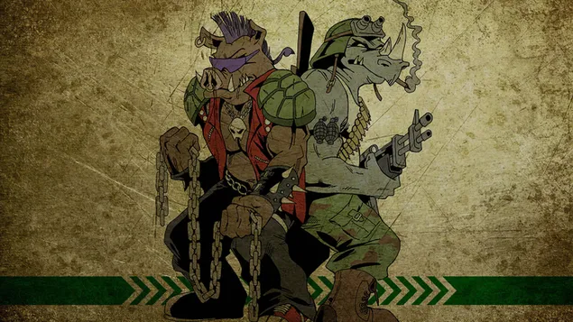 צבי הנינג'ה המוטנטיים - Bebop & Rocksteady 2K טפט