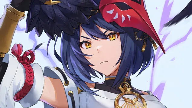 Taustakuva Tengu 'Kujou Sara' - Genshin Impact [animevideopeli] 4K