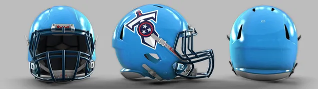 さまざまな角度からのテネシータイタンズの青いヘルメット