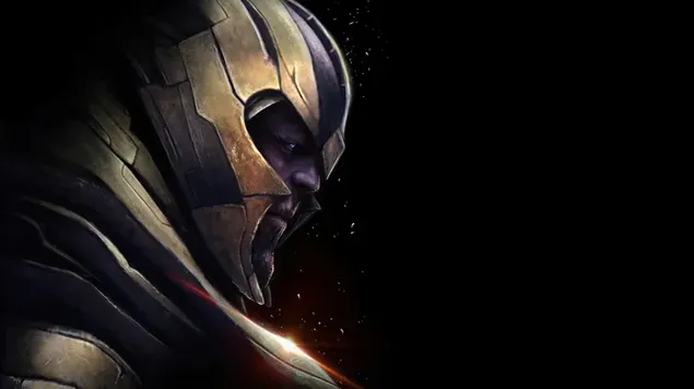Thanosas ir jo taikus veikėjas prieš sunaikinimą 4K ekrano užsklanda