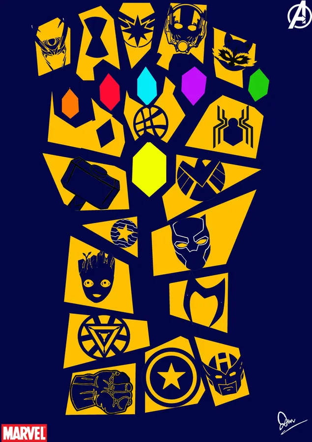 יד Thanos עם אינסוף אבנים עבודה מופשטת - Whatever It Takes too 2K טפט