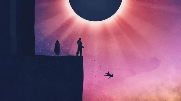 Thanosas išmeta savo dukterį Gamorą iš Knowhere Edge 2K ekrano užsklanda