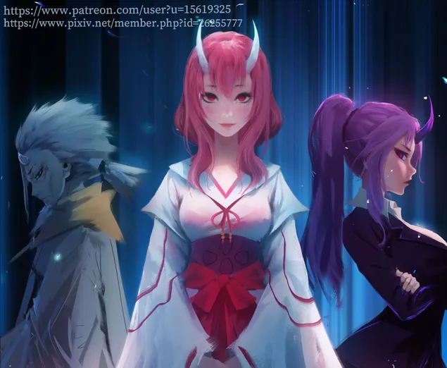 그때 나는 슬라임으로 전생했다 - 하쿠로, 슈나, 시온 2K 배경화면