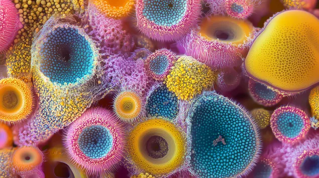 l'elegancia abstracta dels grans de pol*len sota el microscopi baixada