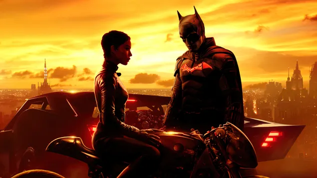 Batman 2022 | Robert Pattinson (Batman) i Zoe Kravitz (Žena mačka) 4K pozadina