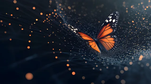Kelebek Etkisi: Doğa ve Dijital Ağlar Arasında Köprü Kurmak 8K duvar kağıdı
