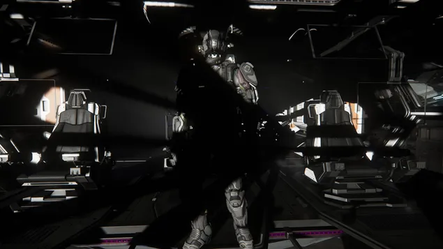 Cockpiten til Star Citizen 4K bakgrunn