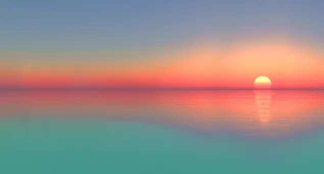De kleurenshow van de zee bij zonsondergang download
