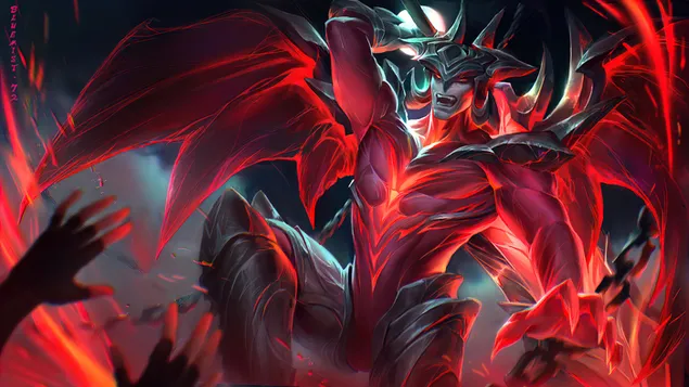 'aatrox' Splash Art - League Of Legends [lol] 4k Wallpaper Download