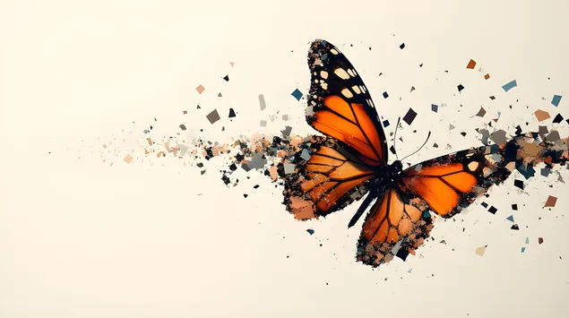 Dijital Metamorfoz: Bağlantılar Ağında Bir Kelebek 8K duvar kağıdı