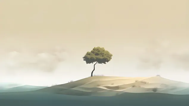 elegantnist' samotnosti: samotnie derevo sered velicheznikh piskiv pusteli zavantazhiti