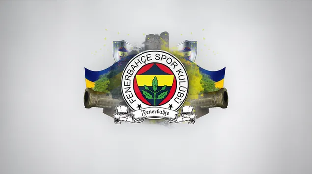 Het fenerbahce-logo op een grijze achtergrond download