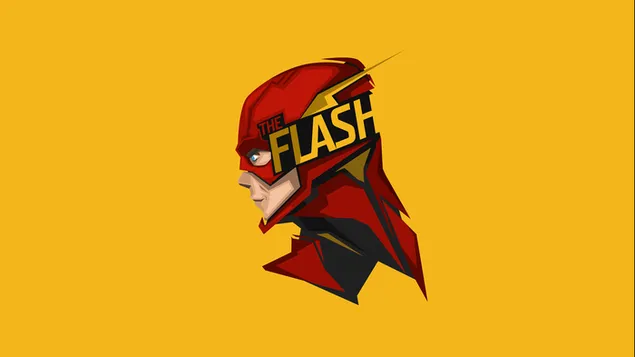 The Flash in geel behang minimalistisch