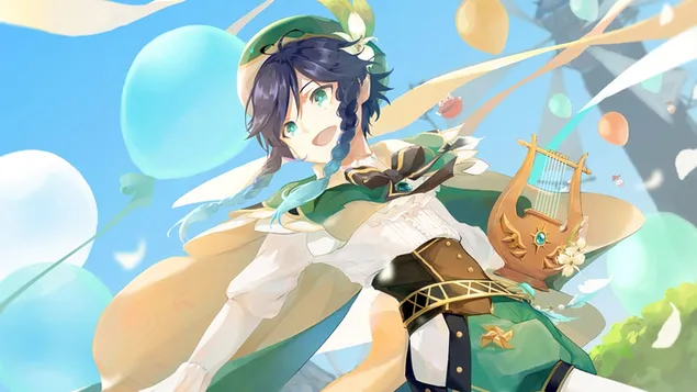 Четирите ветрови „Венти“ - Genshin Impact [Аниме видео игра] 4K тапет