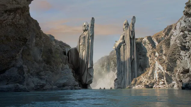 Argonath'ın Kapıları - Yüzüklerin Efendisi: Yüzük Kardeşliği HD duvar kağıdı