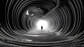 A Espiral Infinita das Sombras: Uma Jornada em Direção à Luz Além 8K papel de parede