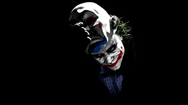 The joker is silent behind the joker's mask 8K wallpaper
