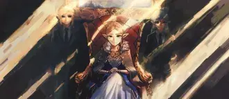 젤다의 전설: 야생의 숨결 - Link, Zelda & Impa 2K 배경화면