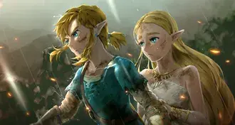 젤다의 전설 브레스 오브 더 와일드 - Link & Zelda 2K 배경화면