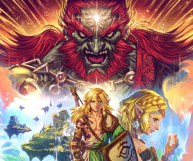 ゼルダの伝説 ティアーズ オブ ザ キングダムのビデオゲームのポスター HD 壁紙