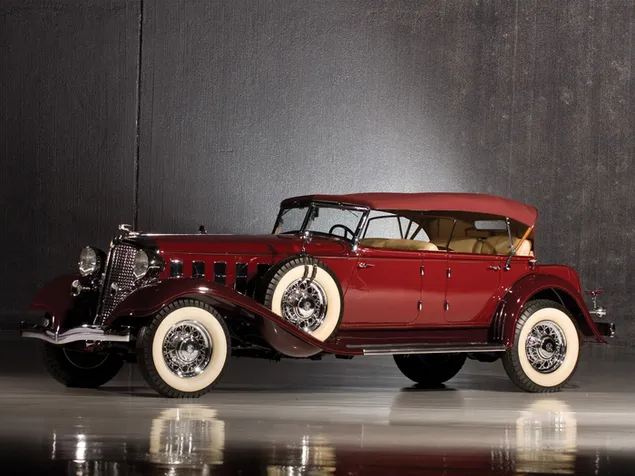 The legendary classic 1933 chrysler imperial with red and white painted wheels