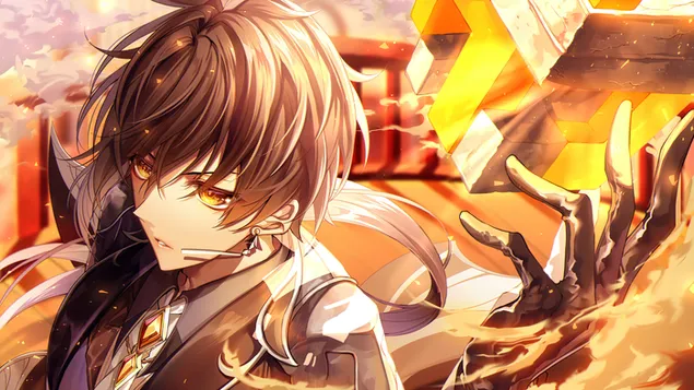 The Listener 'Zhongli' - Genshin Impact (Permainan Video Anime) 4K kertas dinding