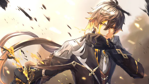 Pendengar 'Zhongli' - Genshin Impact (Video Game Online) 4K wallpaper