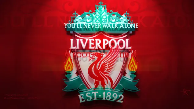 The logo of the Liverpool football club, one of the English premier league teams