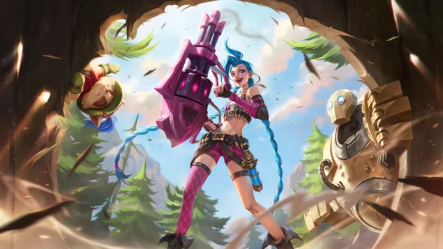 느슨한 대포 '징크스' | 리그 오브 레전드 (LOL - RPG 게임) 4K 배경화면