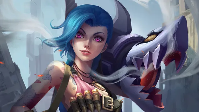 La mina vagante 'Jinx' - League of Legends (LOL) 4K sfondo