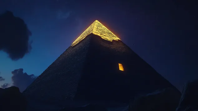 Hình nền Kim tự tháp phát sáng – Bí ẩn cổ xưa của đêm 4K