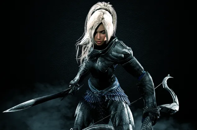 Déi béiswëlleg Elven Fra aus Elder Scrolls 2K Tapeten