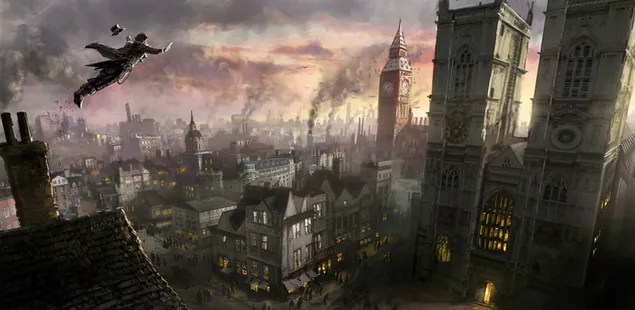 The man flying through the city in assassin's creed syndicate download