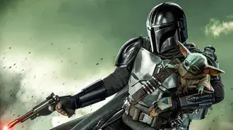 mandalorian holding geurogu(sijeun 3) daunrodeu