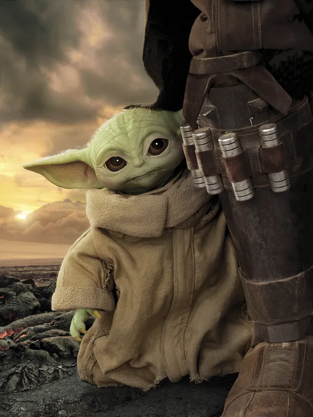 Hình nền Áp phích sê-ri 3 Baby Yoda của Mandalorian 2K